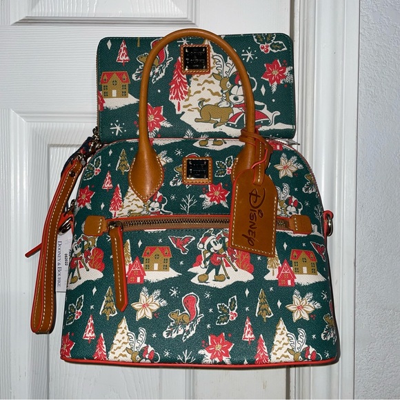 Dooney & Bourke Mickey Minnie Holiday Christmas Satchel & Wallet Bundle Set NWT - Picture 5 of 12